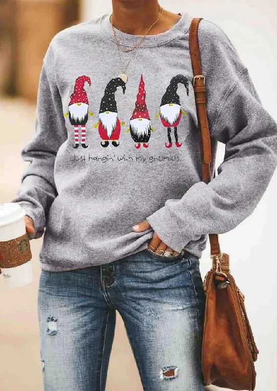 Just Hangin' With My Gnomies Christmas Sweatshirt Hoodie with Neon Bright Vibrant