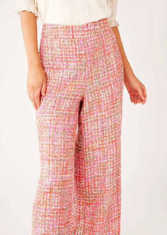 Carter Trouser Pink Multi Tweed Trousers Running Lightweight