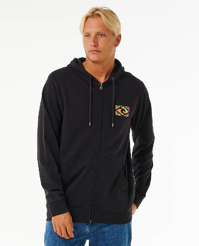 Tradition Zip Hoodie in Washed Black Hoodie with Snap Buttons Easy Quick