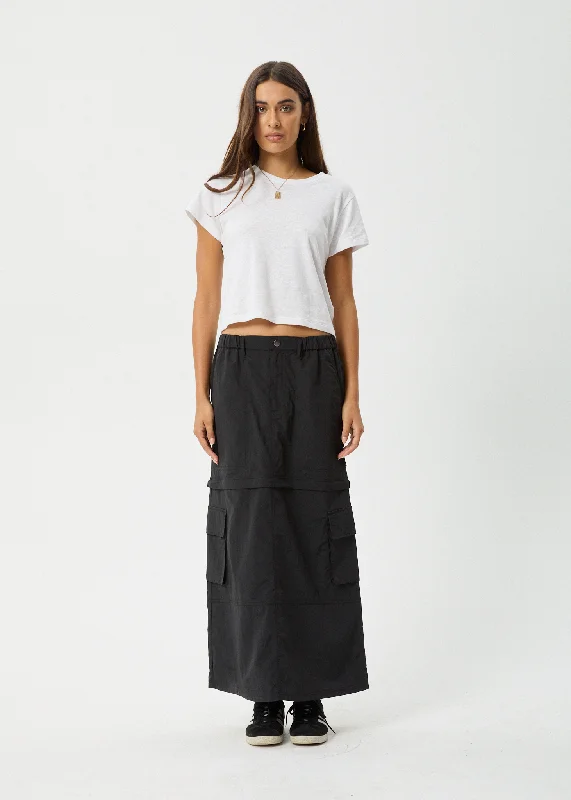 AFENDS Womens Instinct - Zip Off Maxi Skirt - Black high waist skirt