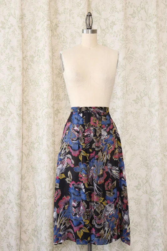 Tattoo Floral Sheer Skirt XS wool skirt thick