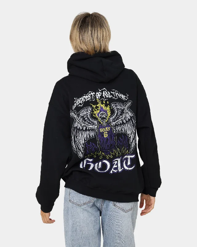 Goat Crew King Skeleton Hoodie Black Hoodie with Slim Fit Tailored Modern