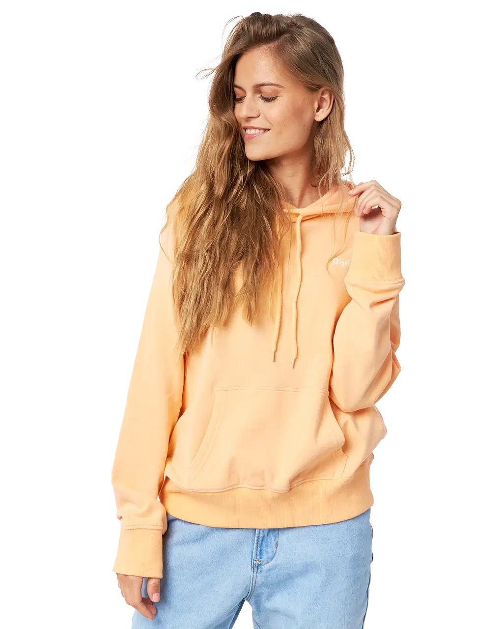 Re Entry Hoodie in Light Peach Hoodie with Drop Shoulder Relaxed Streetwear