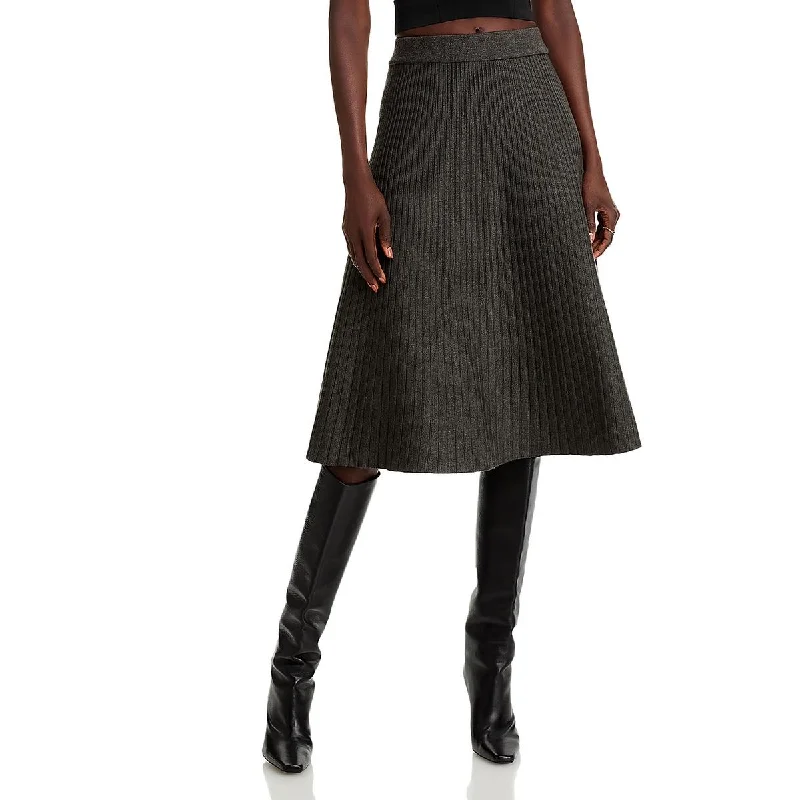 Womens Midi Elastic Waist Midi Skirt cashmere skirt plush