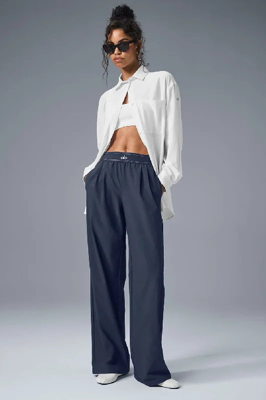 Suit Up Trouser (Long) - Navy Trousers chic elegant