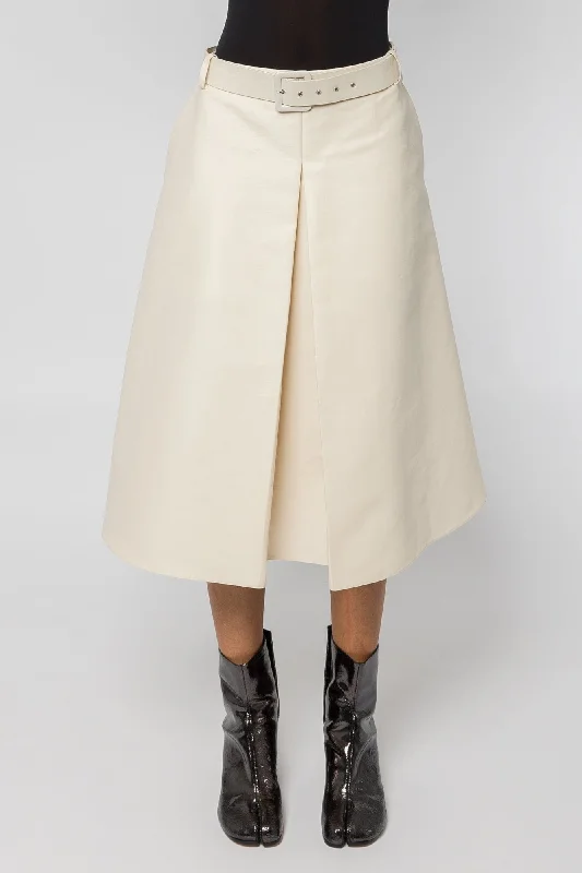 Marni Beige Mid Length Godet Skirt midi skirt versatile