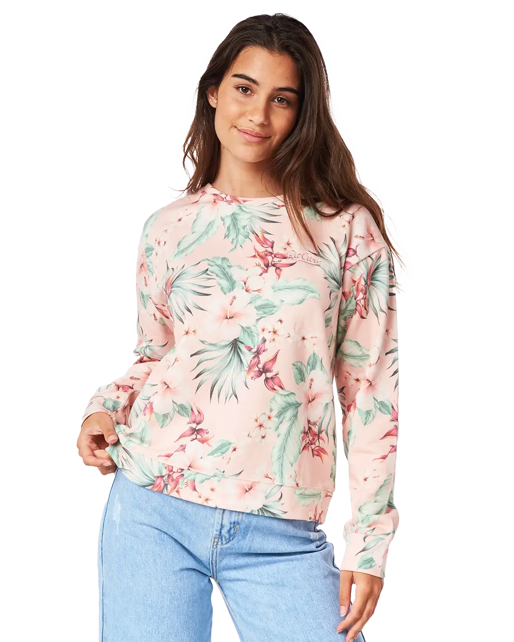 Papeete Sweatshirt in Light Pink Hoodie with V-Neck Classic Versatile