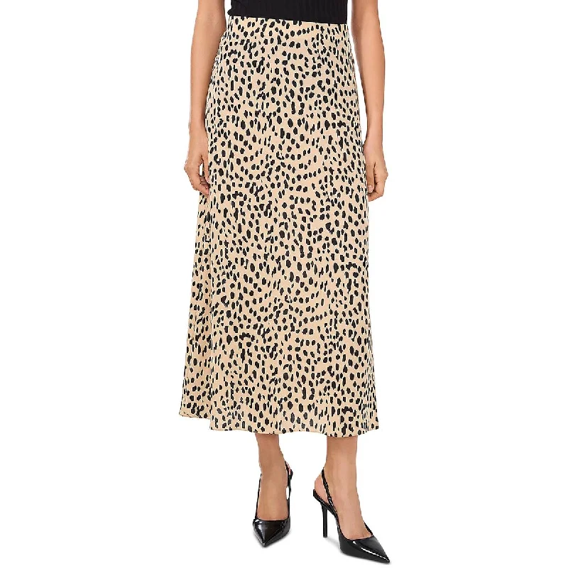 Womens Midi Elastic Waist Midi Skirt velvet skirt glossy