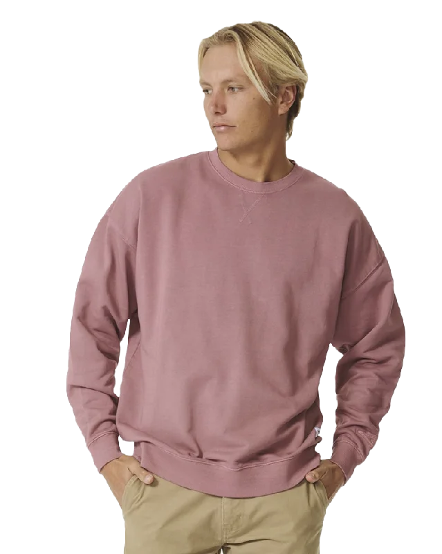 Original Surfers Sweatshirt in Mauve Hoodie with Crew Neck Simple Timeless