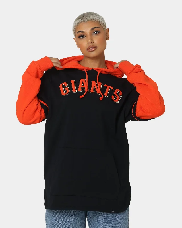 47 Brand San Francisco Giants Shortstop Hoodie Jet Black Hoodie with Pocket Utility Practical