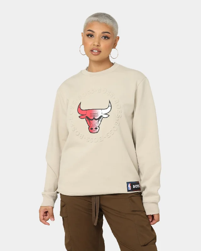 Hugo Boss Hugo Boss X NBA Basic Chicago Bulls Crewneck Sweatshirt Light Beige Hoodie Sweatshirt Pullover