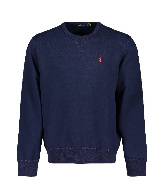 The RL Fleece Sweatshirt - Navy Hoodie with Hem Detail Decorative Unique