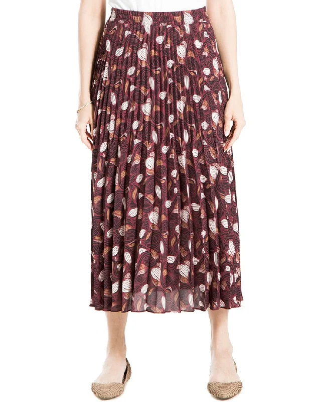 Max Studio Pleated Skirt asymmetrical skirt cut