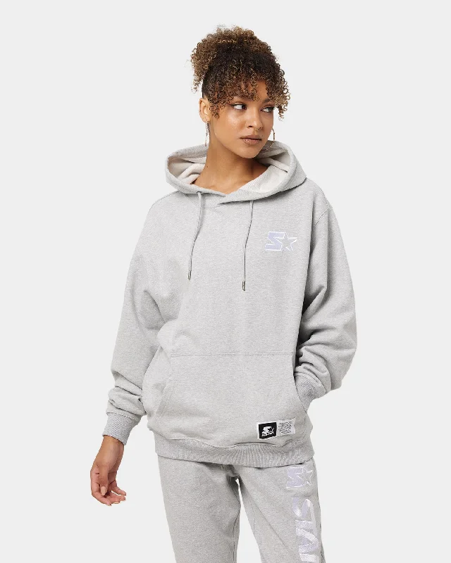 Starter Foundation Hoodie Grey Marle Hoodie with Elastic Cuffs Stretchable Comfortable