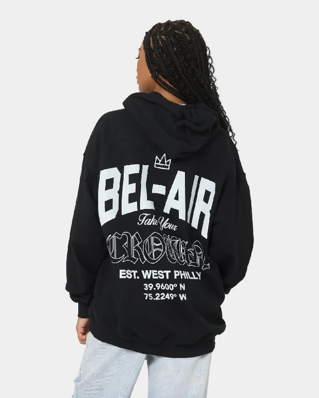 Bel Air Take Your Crown Hoodie Black Hoodie with Cuffed Sleeves Snug Secure