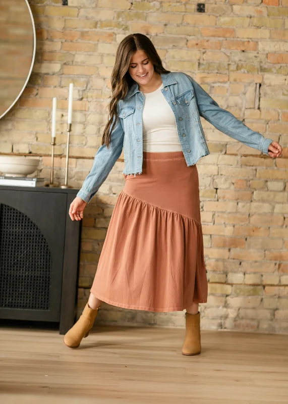 Lyla Tiered Maxi Skirt denim skirt classic