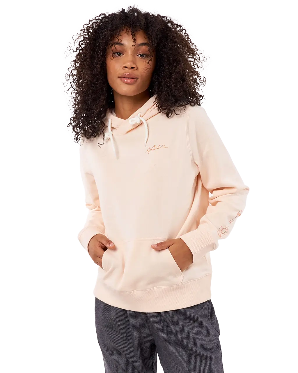 Womens Re-Entry Hoodie in Light Peach Hoodie with Oversized Fit Loose Comfortable