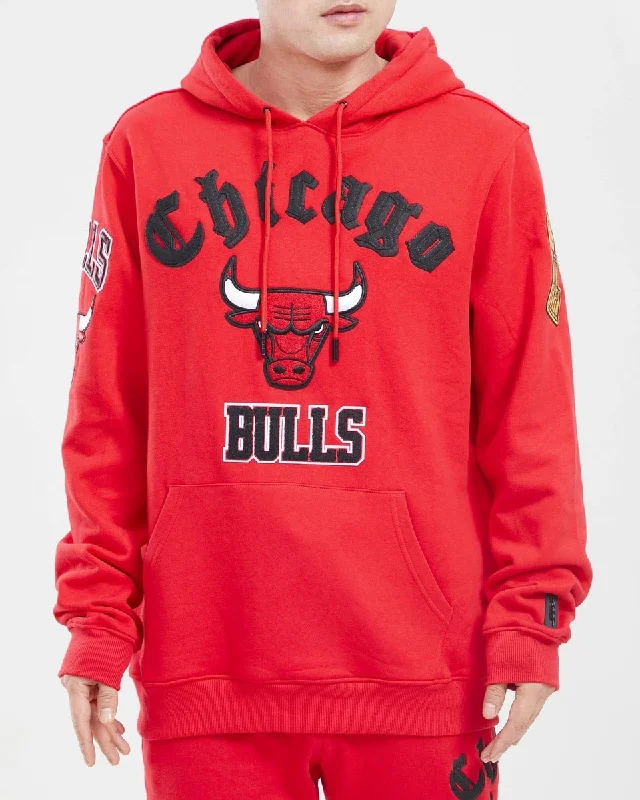 NBA CHICAGO BULLS OLD ENGLISH LOGO HOODIE (RED) Hoodie Dress Longline Feminine