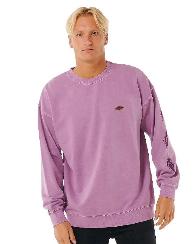 Original Surfers Sweatshirt in Dusty Purple Hoodie with Mock Neck Collared Structured