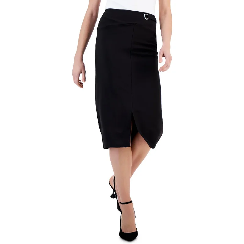 Womens Knee-Length Rayon Pencil Skirt silk skirt smooth