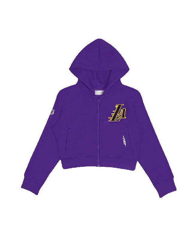 NBA LOS ANGELES LAKERS CLASSIC BIG GIRLS  FLC FZ HOODIE (PURPLE) Hoodie with Earth Tones Natural Calm