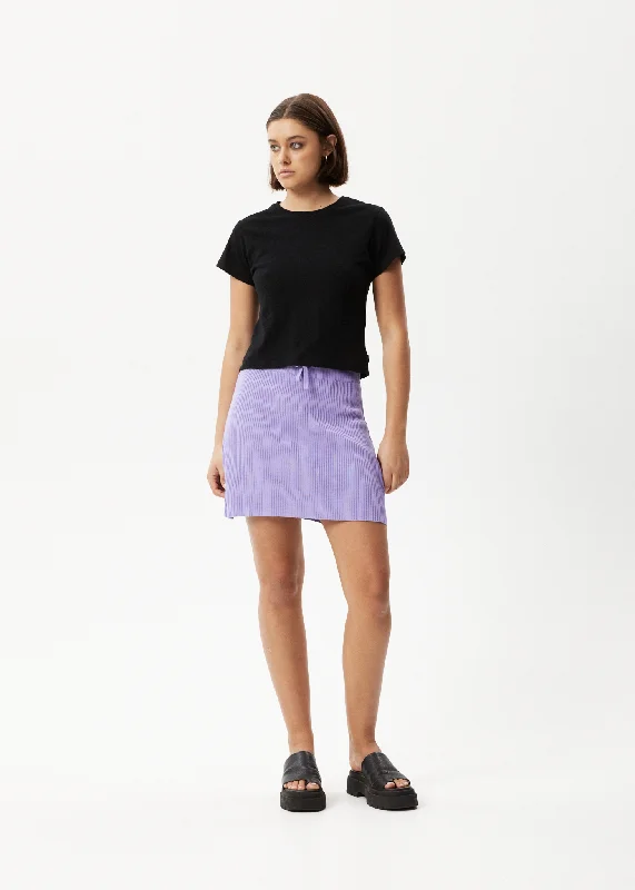 AFENDS Womens Lula - Knit Mini Skirt - Plum modal blend skirt