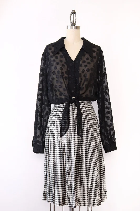 Checkered Pleat Skirt XS silk skirt luxurious