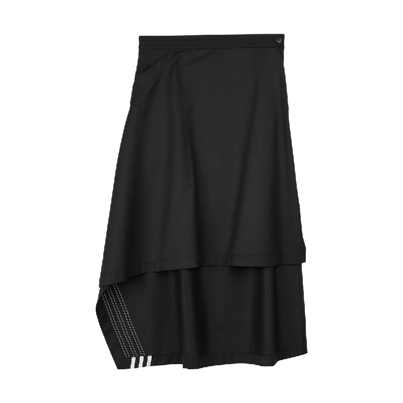 Wmns Refined Woven Skirt 'Black' zip skirt side