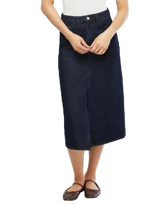 Weworewhat Denim Midi Skirt seamless skirt comfort