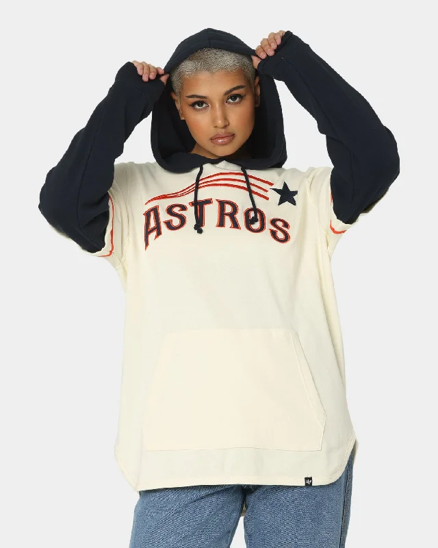 47 Brand Houston Astros Shortstop Hoodie Cream Cotton Hoodie Fleece Lining Warmth