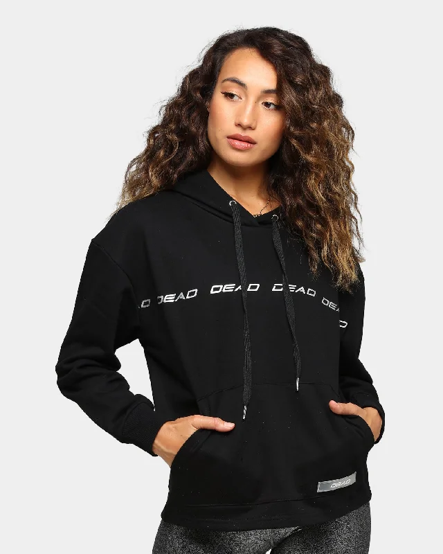 Dead Studios Women's Clarity Hoodie Black Hoodie with Ribbed Hem Stretchable Secure