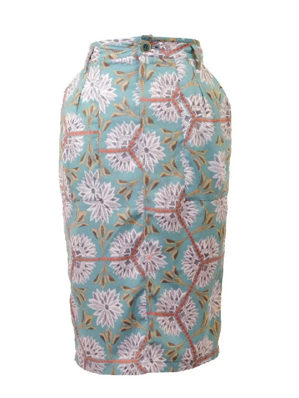 Thursday Island Vintage Print Skirt linen skirt light