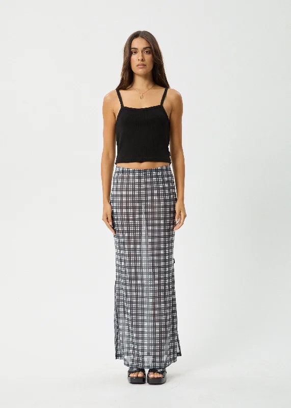 AFENDS Womens Asher - Sheer Maxi Skirt - Black summer skirt style