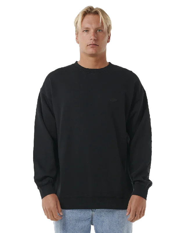 Original Surfers Sweatshirt in Black Hoodie with Elastic Cuffs Stretchable Comfortable