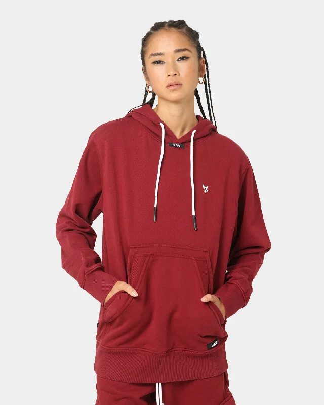 The Anti Order Anti Essential Hoodie Vintage Maroon Hoodie with Distressed Vintage Worn