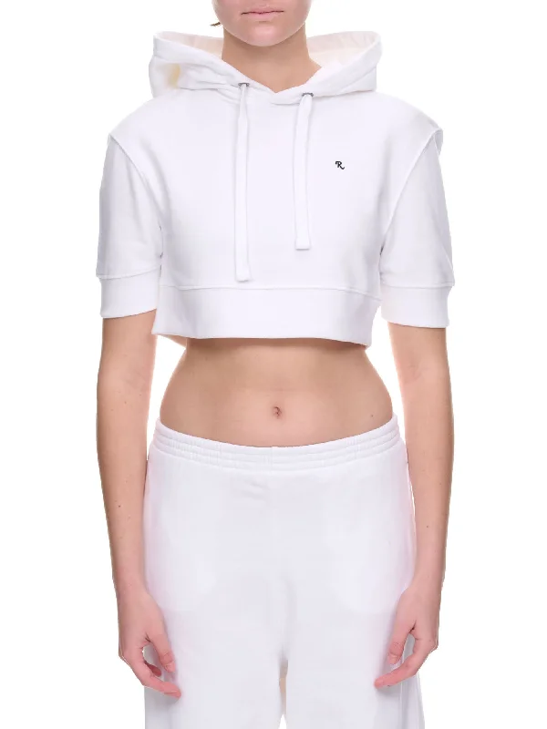 Cropped Hoodie (231-W174-19004-0010-WHITE) Oversized Hoodie Comfort Casual