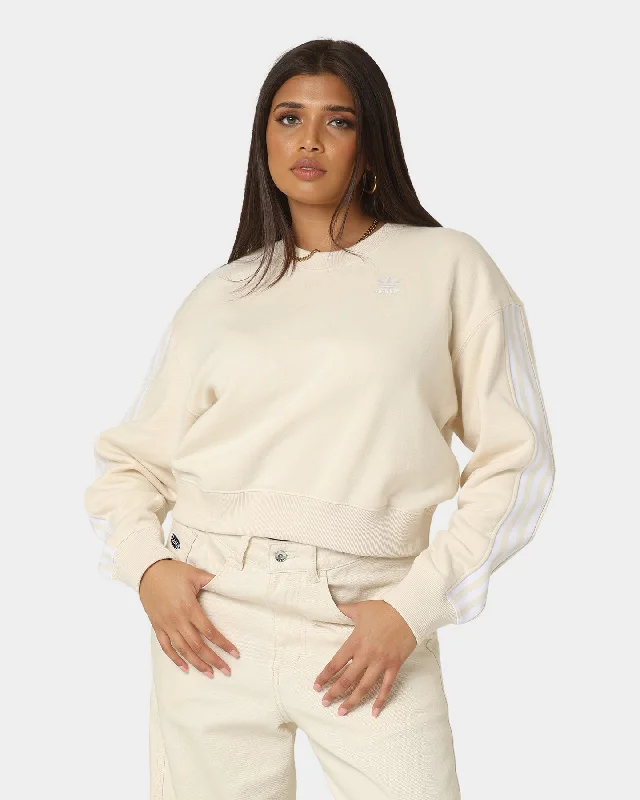 Adidas Women's Adicolor Classic Sweatshirt Wonder White Hoodie with Drawcord Adjustable Secure