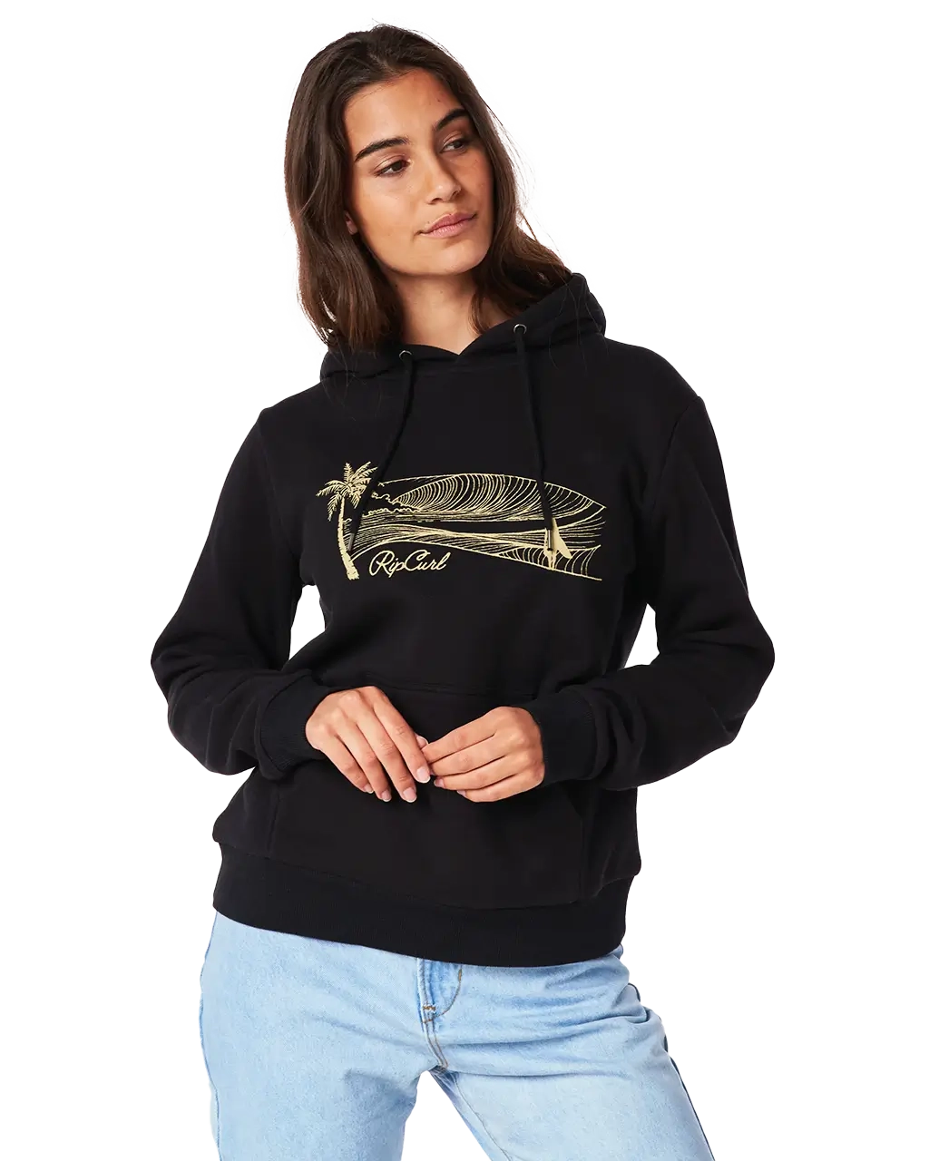 Playbella Script Hoodie in Black Hoodie with Elastic Cuffs Stretchable Comfortable