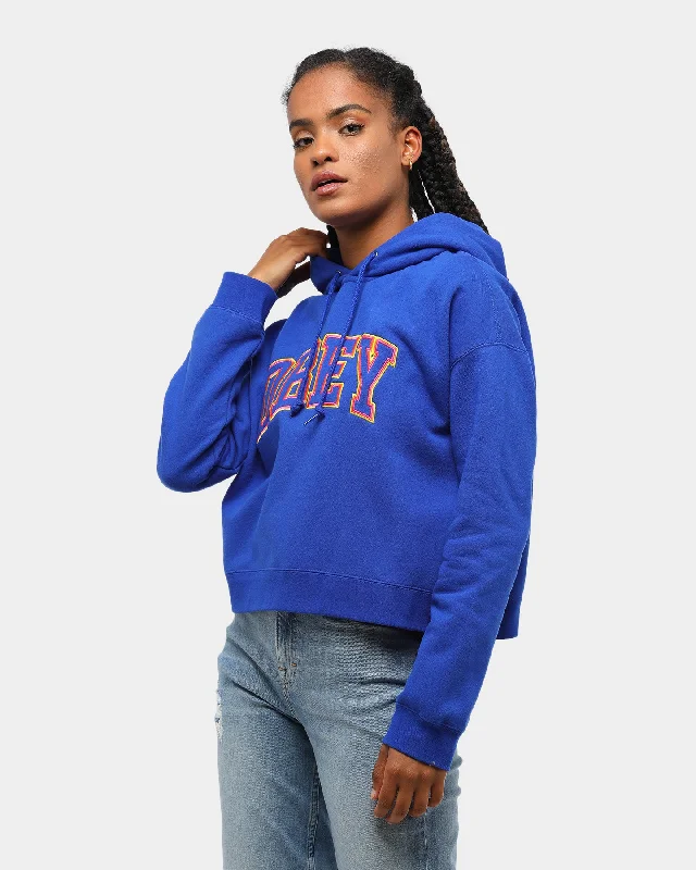 Obey Women's Conrad Cropped Hoodie Cobalt Blue Hoodie with Fur Luxurious Winter