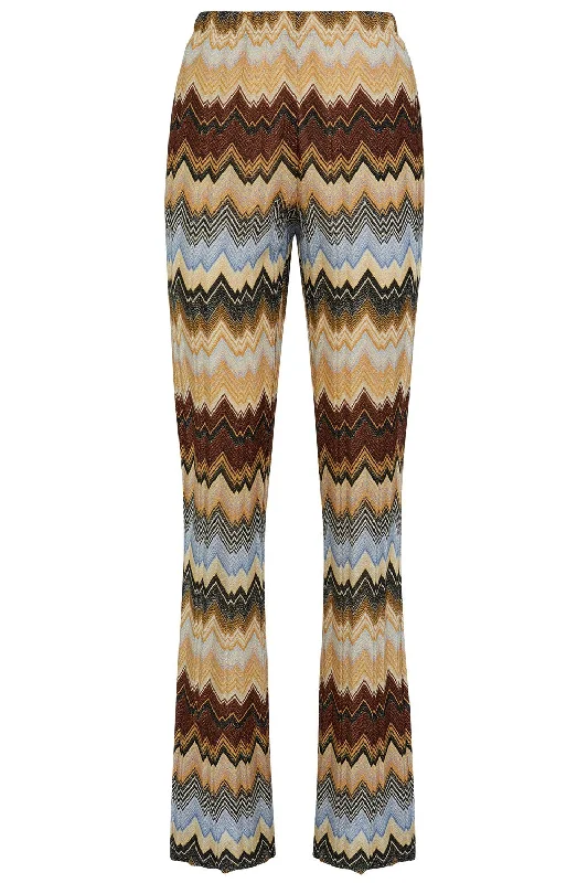 Lurex Knit Trouser Trousers Versatile Stylish