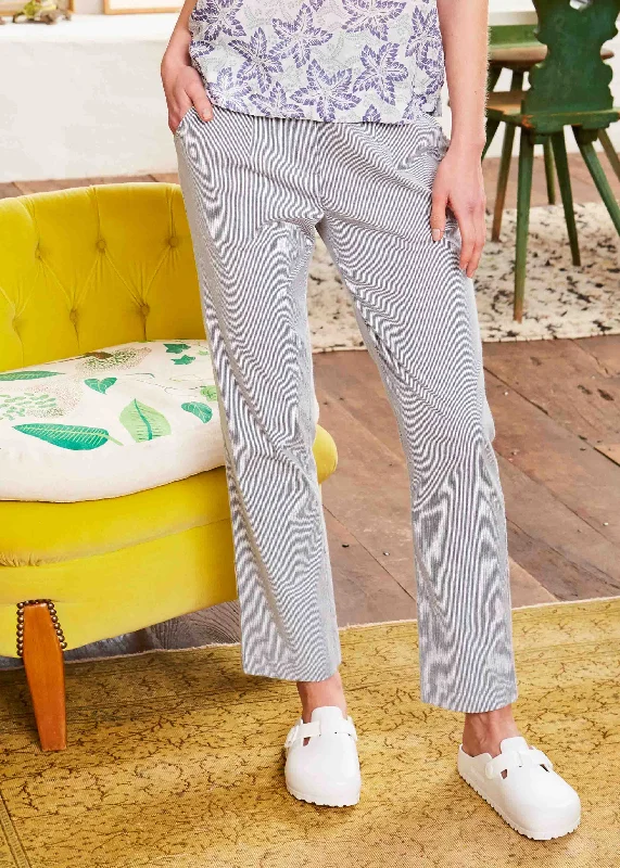 Pamela Pinstripe Straight Leg Woven Pull On Trousers Trousers Polka Dot Cute