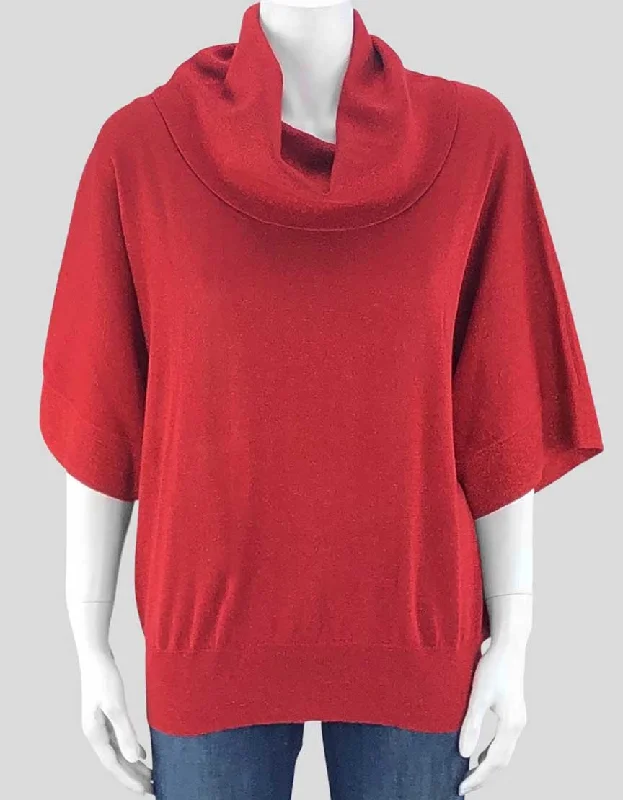 MICHAEL KORS Cowl Neck Sweater - X-Large Lace Blend Ribbed Blend Corduroy Blend