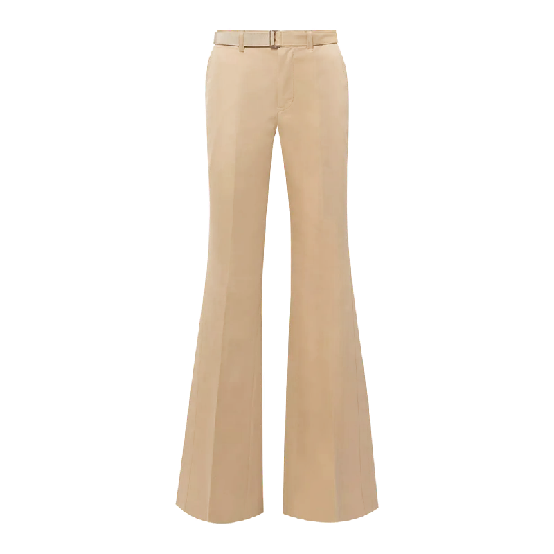 Flared Belted Trousers Trousers Business Professional