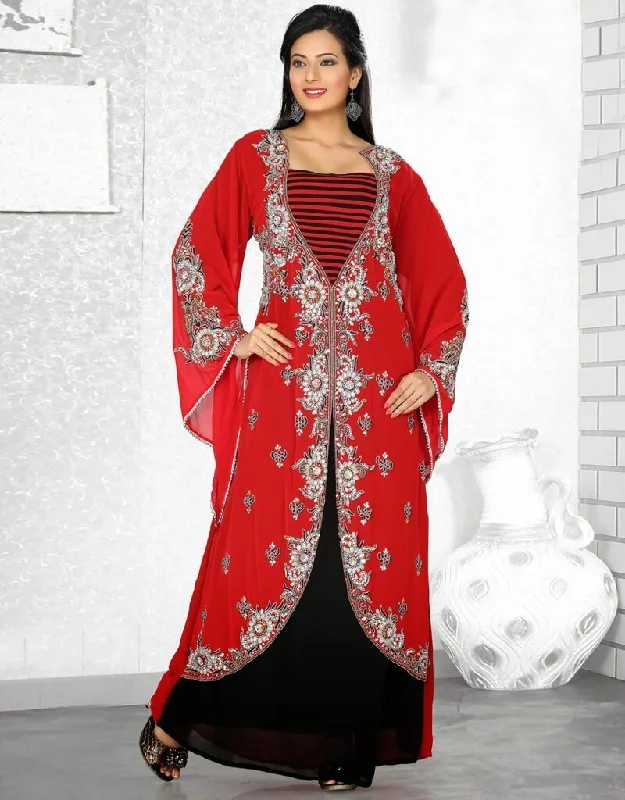 Magnificient Jacket Style Embroidered Kaftan Faux Fur Fabric Real Fur Fabric Shearling Fabric