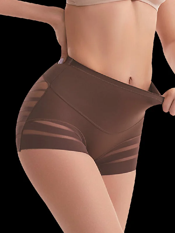 Mid-rise Mesh Breathable Double-layer Tummy Control Pants Clearance High-Waisted,