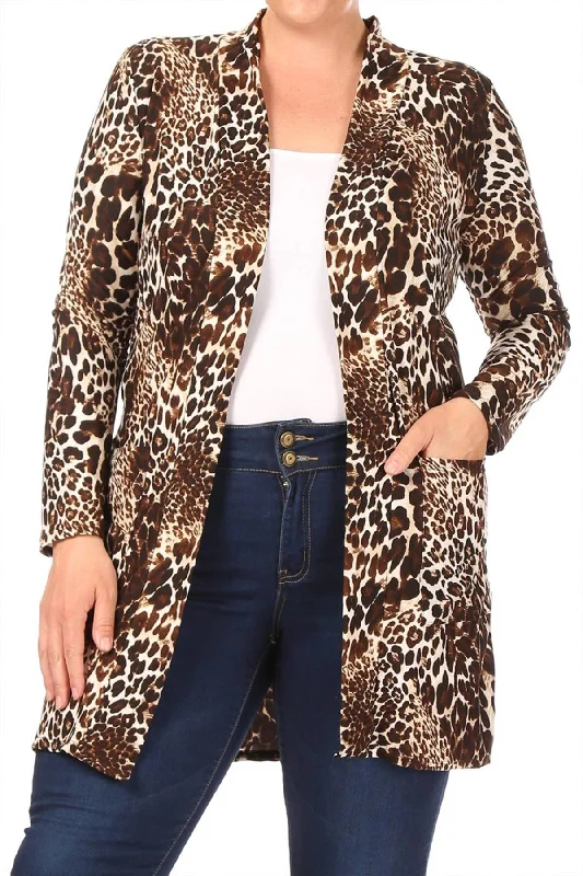 Animal Print Cardigan Lightweight Heavyweight Midweight