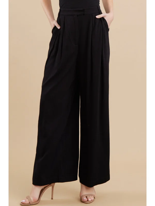 Wide Leg Dress Pant in Burgundy Cotton Skinny,