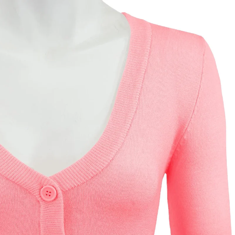 Yemak Cropped Bolero Cardigan In Light Pink Hooded Caped Shawl Collar