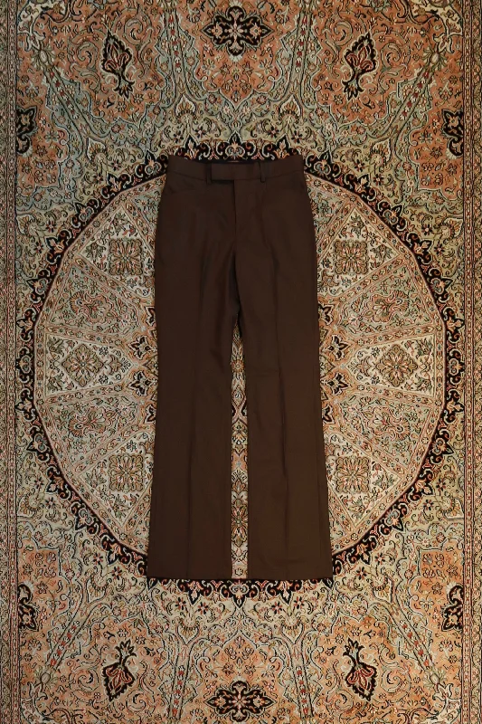 T/C Bootcut Pants (BROWN) Trendy Cotton,