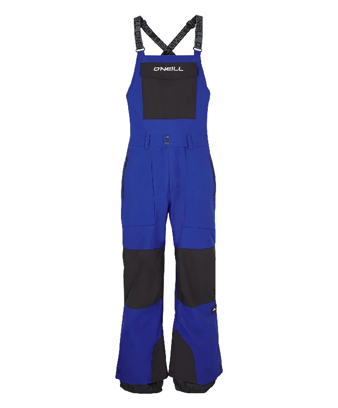 Men's Shred Bib Snow Pants - Surf The Web Blue Wide-Leg Free Shipping,